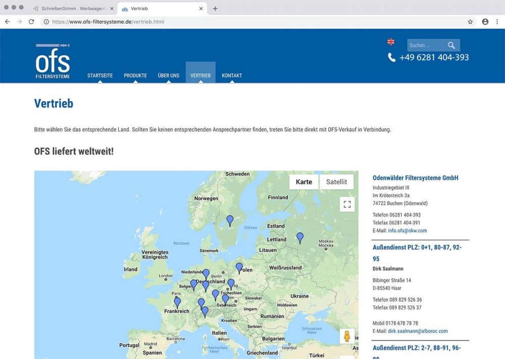 Vetriebsstandorte OFS