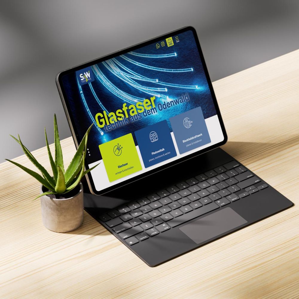 Webseite auf einem iPad angezeigt