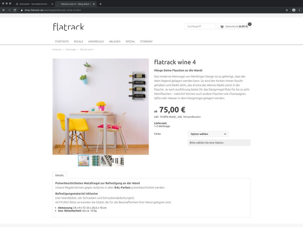 Produktdetails flatrack Regale