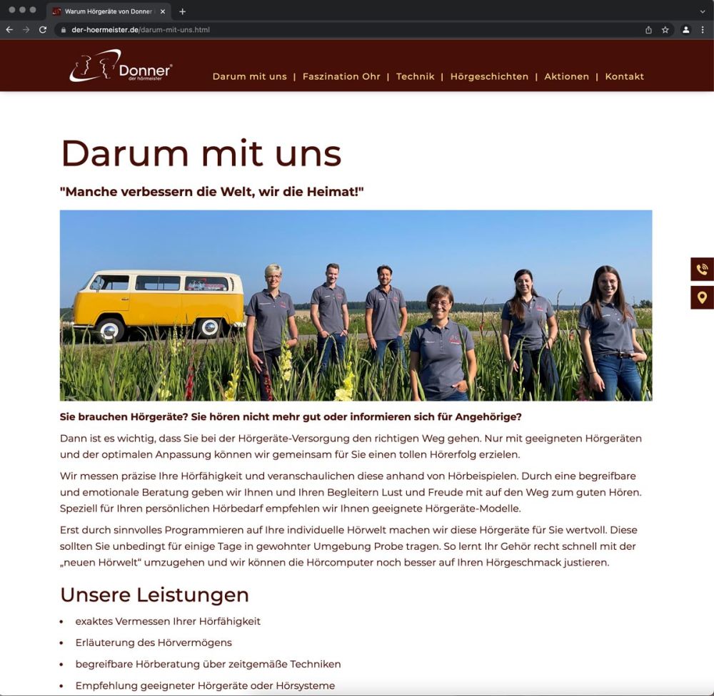 Screenshot Leistungen