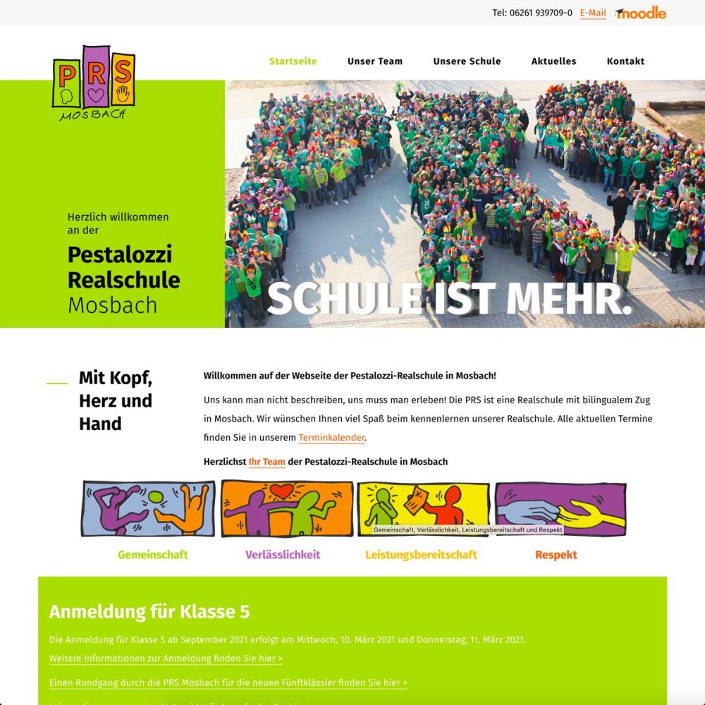 Startseite der Webseite