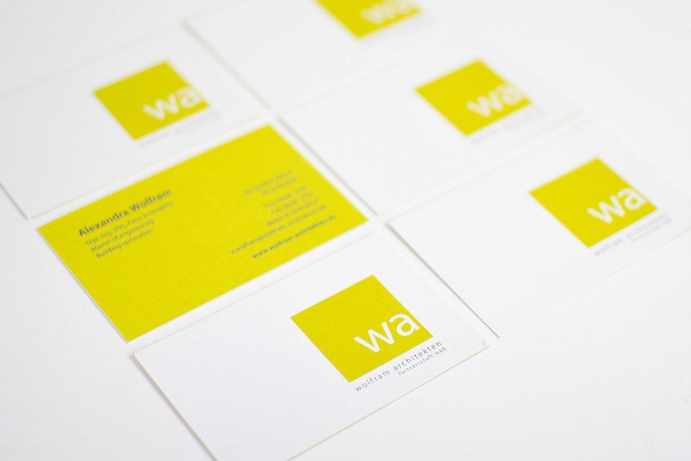 Neue Visitenkarten für Wolfram Architekten