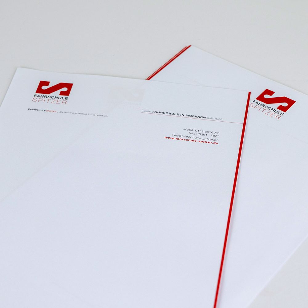 Briefpapier Fahrschule Spitzer