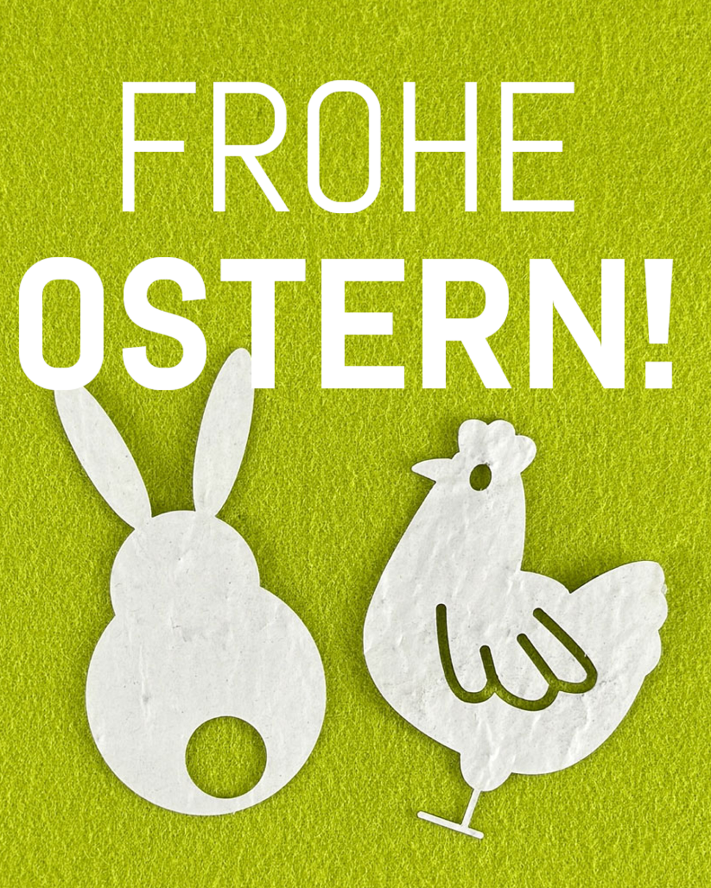 frohe ostern mit Hase und Henne