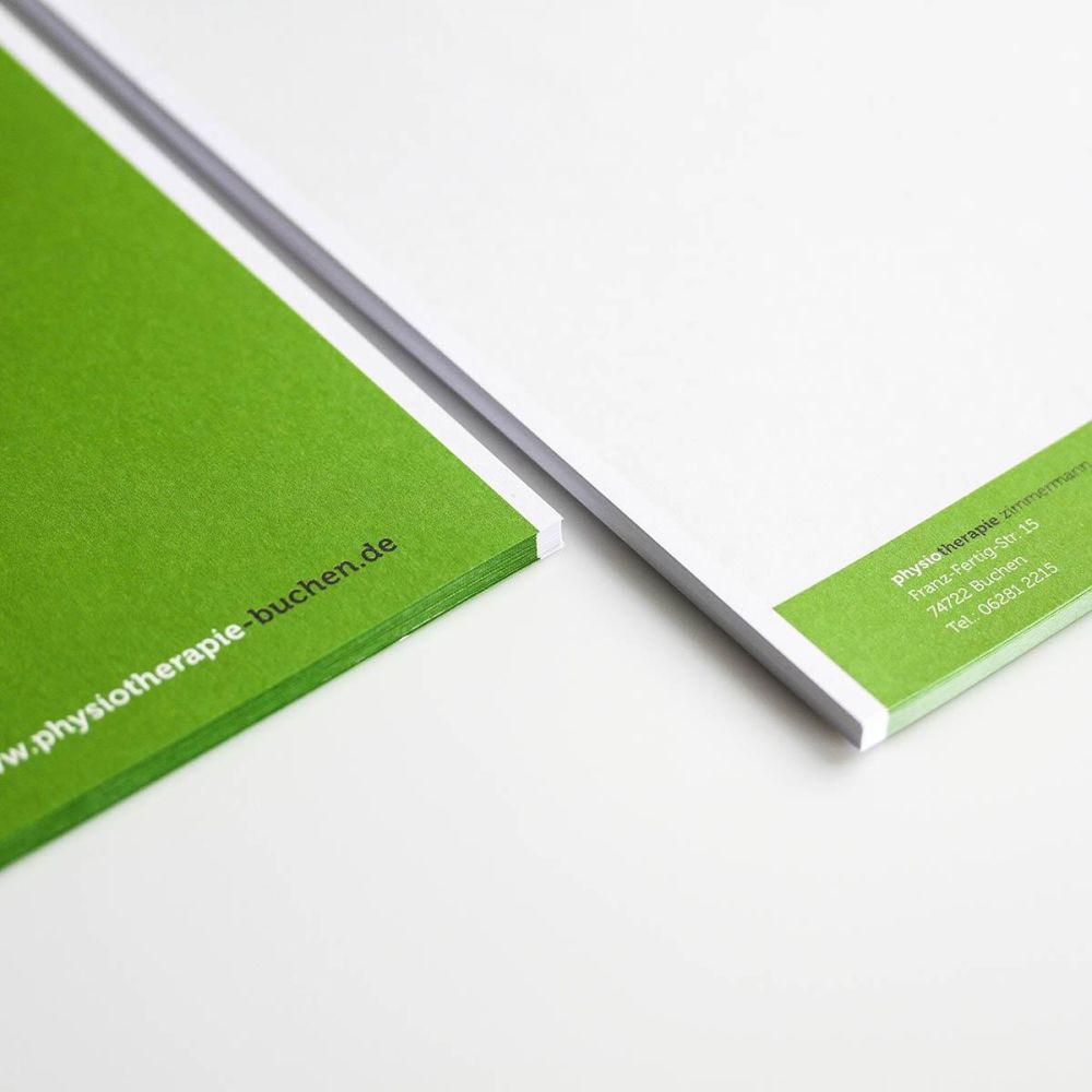 Blöcke und Briefpapier für Physiotherapie Zimmermann
