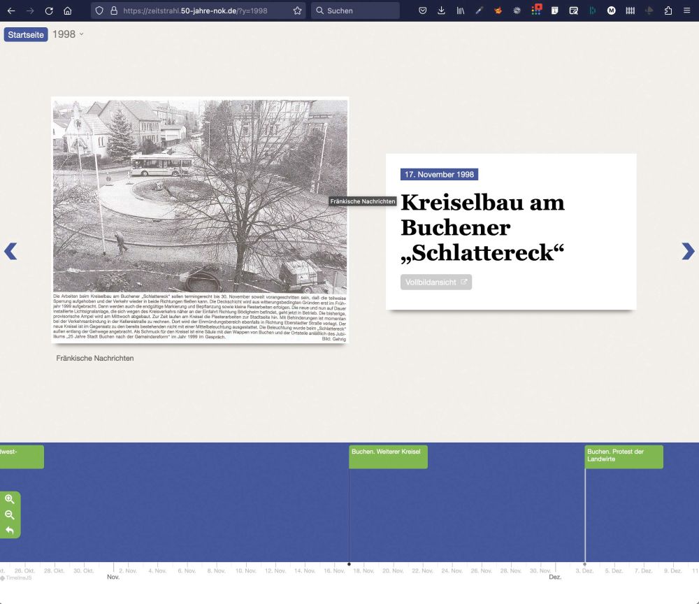 Screenshot Zeitrstrahl