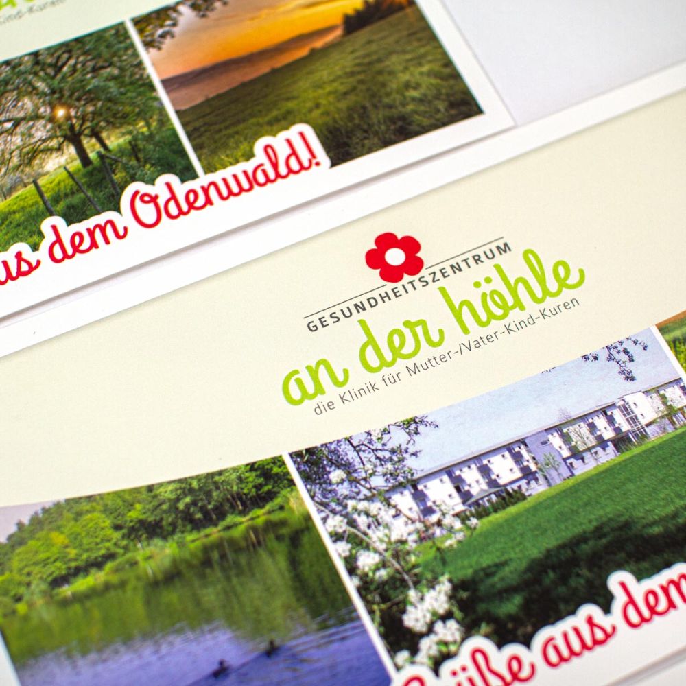 Postkarten für das Gesundheitszentrum an der Höhle