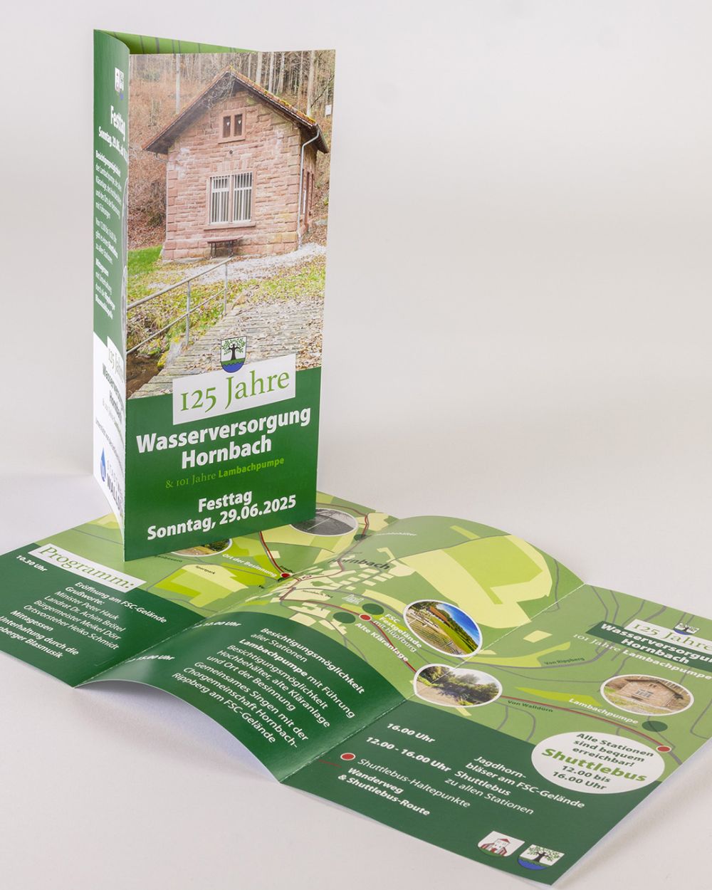 Flyer mit Karte im Inneren