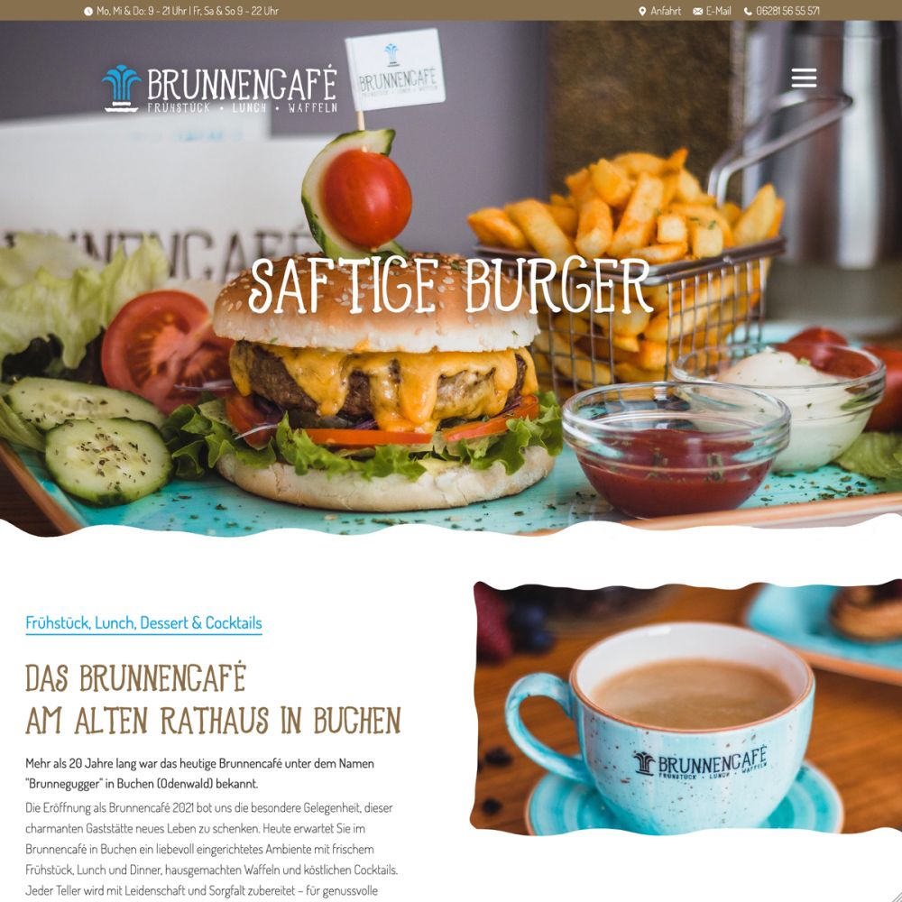 Screenshot von der Startseite