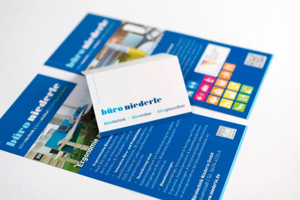 Visitenkarte und Flyer für Niederle