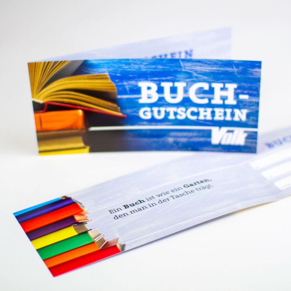 Buchgutschein von innen Buchhandlung Volk