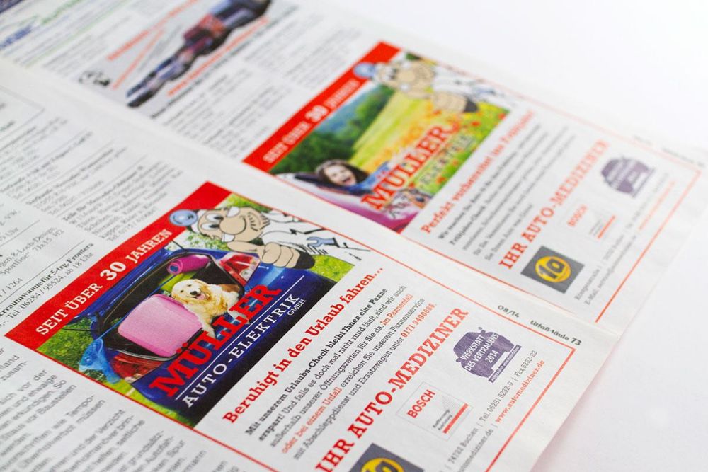 Werbeanzeigen für Auto-Elektrik Müller