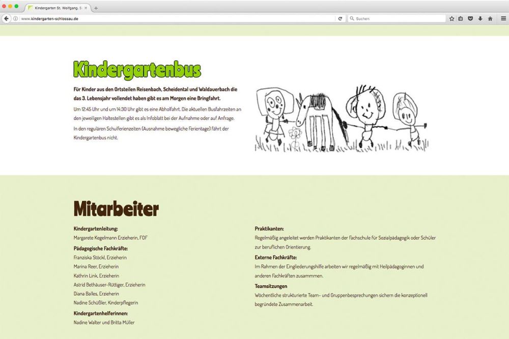 Mitarbeiter im Kindergarten Schlossau