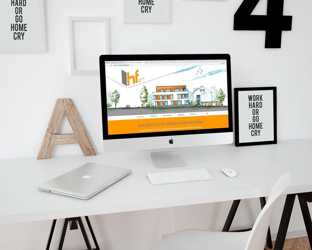 H&F Bauträger Webseite auf einem iMac