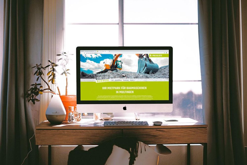 Webseite auf einem iMac