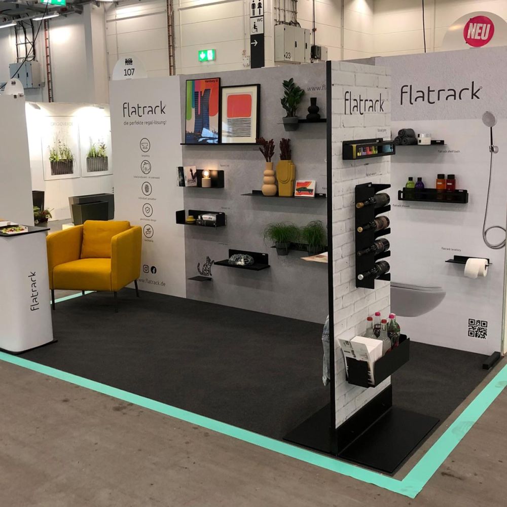 Ausstattung des Flatrack Messestands