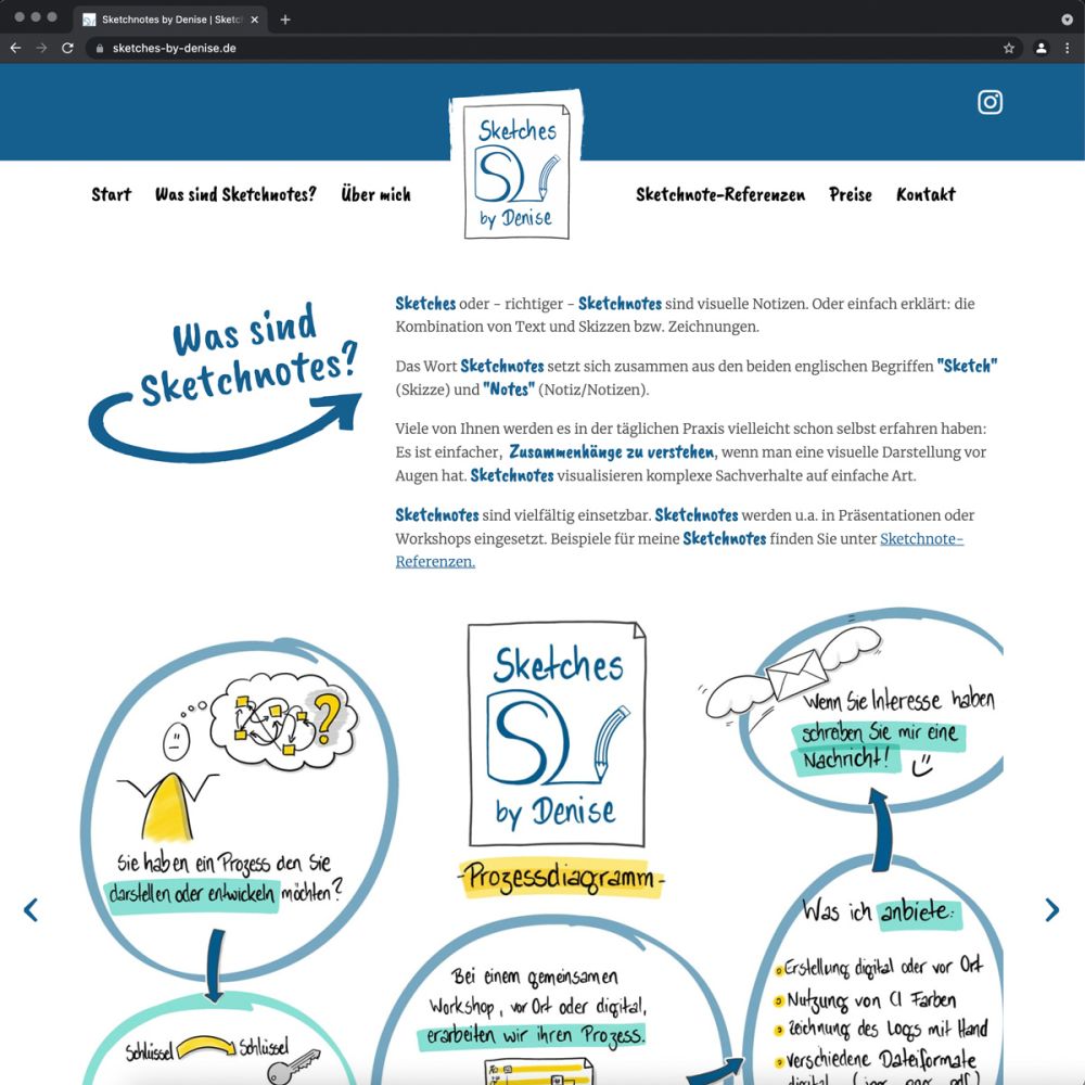 Screenshot Startseite der Webseite