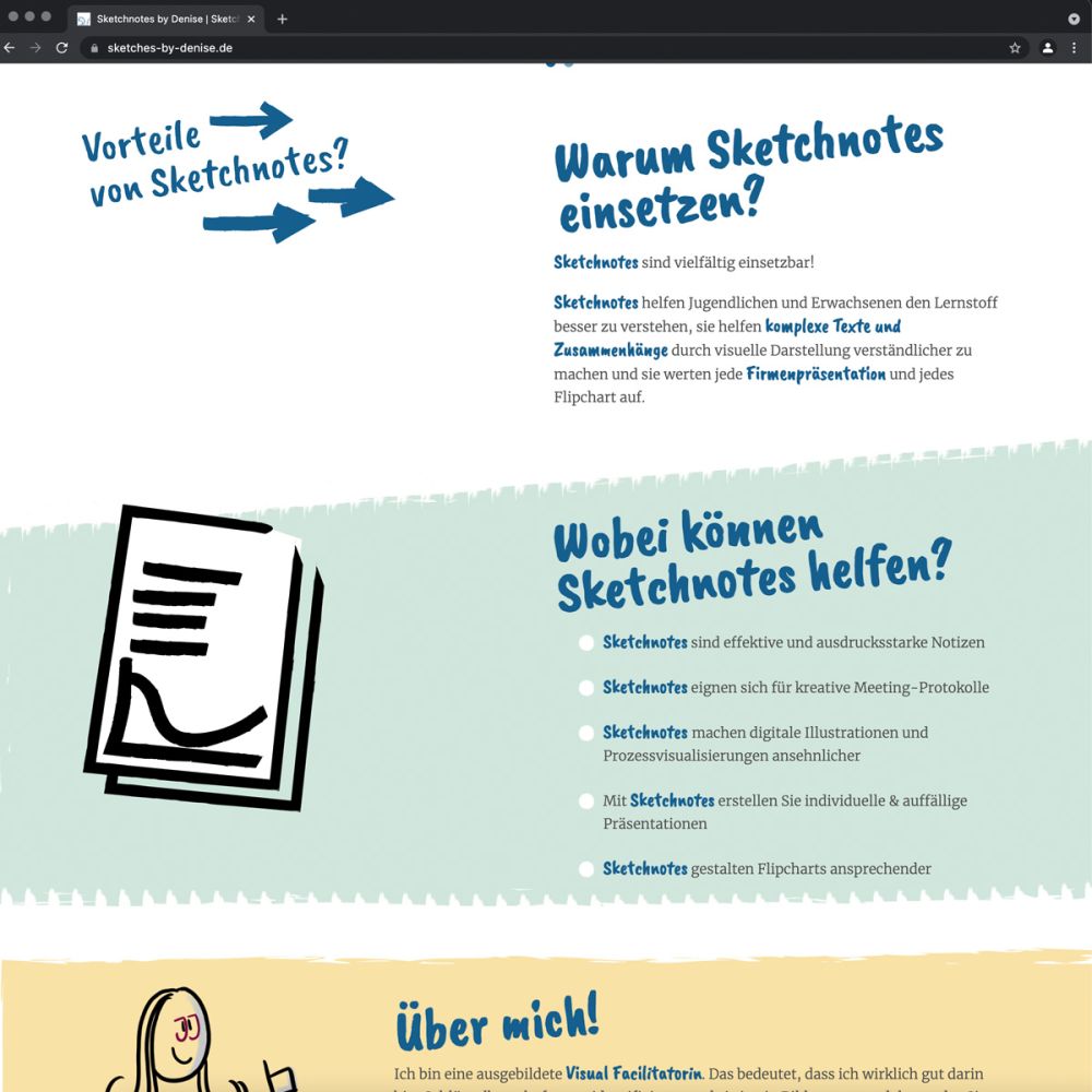Screenshot Informationen zu Sketches