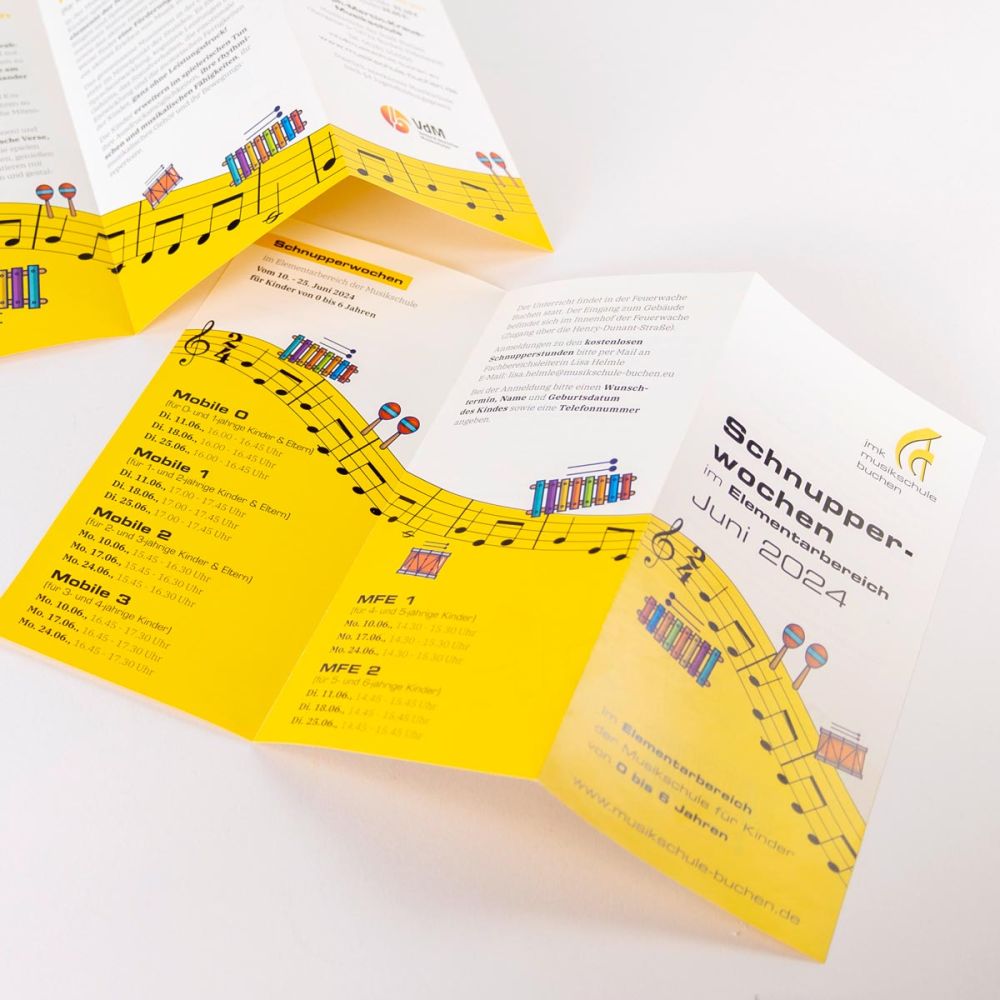 Flyer für die JMK Musikschule Buchen
