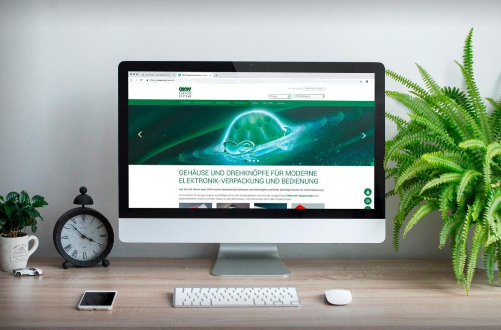 OKW Webseite auf einem iMac