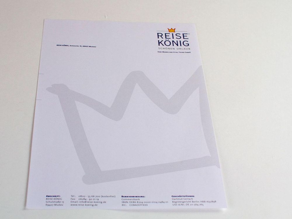 Briefpapier für Reisekönig