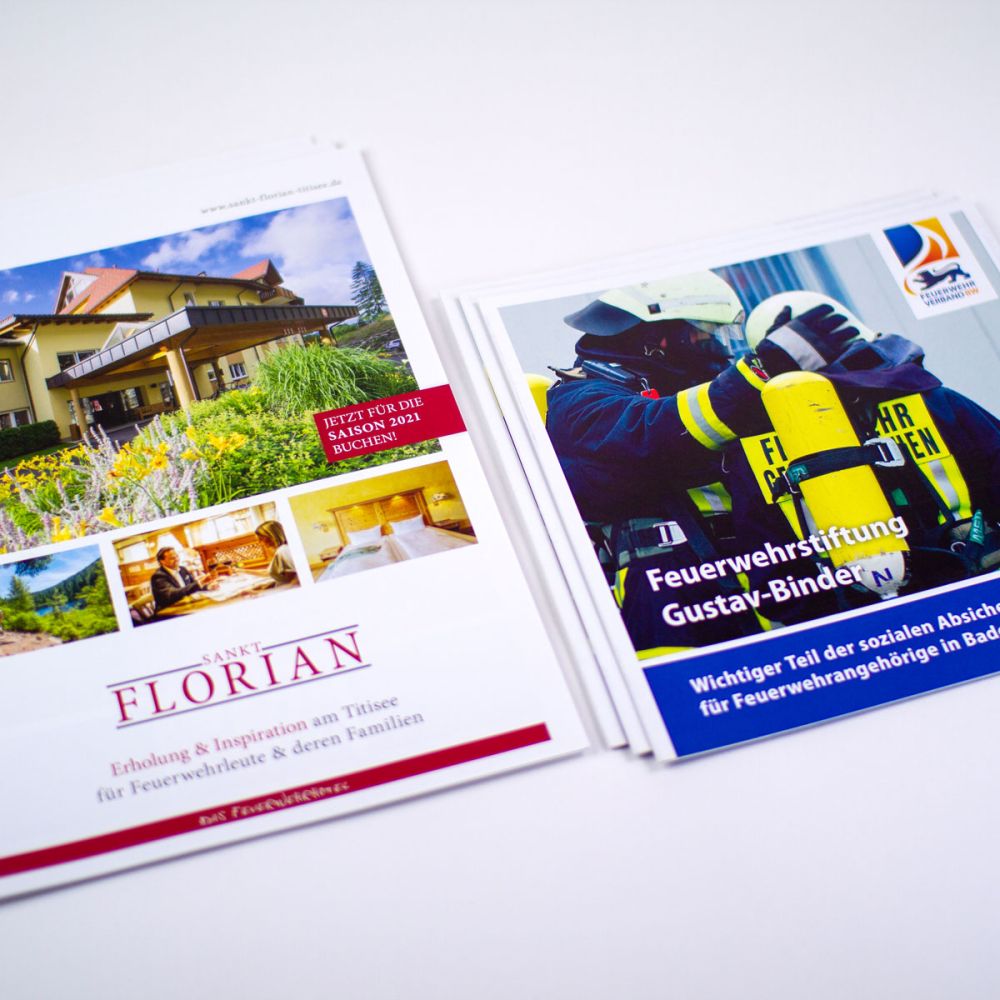 Flyer Feuerwehrhotel St. Florian & Feuerwehrstiftung Gustav Binder