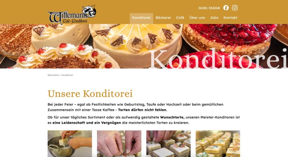 Screenshot Konditorei Seite