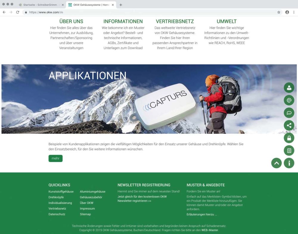 Webseite Odenwälder Kunststoffwerke